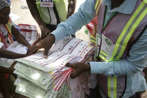 L’élection présidentielle nigériane aura lieu le 25 février 2023, en même temps que les élections législatives et sénatoriales. © Sunday Alamba/AP/SIPA