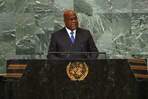 Félix Tshisekedi, lors de la 77e session de l’Assemblée générale de l’ONU, à New York, le 20 septembre 2022. © ANGELA WEISS / AFP
