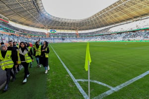 Avant un match amical entre l’Algérie et le Ghana, dans le flambant neuf stade Nelson Mandela construit au sud-est d’Alger, le 7 janvier 2023. © AFP