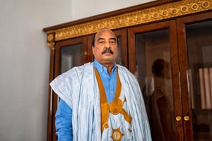 Le procès de l’ancien président Mohamed Ould Abdelaziz, ici le 10 avril 2021 à Nouakchott, s’ouvre ce 25 janvier. © Bechir Malum pour JA
