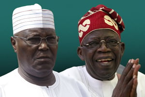 Atiku Abubakar et Bola Ahmed Tinubu, candidats rivaux à l’élection présidentielle du 25 février 2023 au Nigeria. © MONTAGE JA : Sunday Alamba/AP/SIPA ; KOLA SULAIMON/AFP