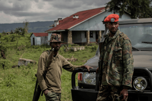 Des rebelles du M23 au camp de Rumangabo, dans l’est de la RDC, le 6 janvier 2023. © Guerchom Ndebo / AFP