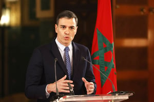 Le président du gouvernement espagnol Pedro Sánchez, à Rabat, le 7 avril 2022. © Mariscal/EFE/SIPA