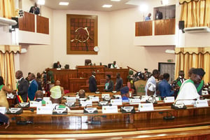 L’Assemblée nationale, à Porto-Novo, en mai 2019, au début de la précédente législature. © Prosper Dagnitche/AFP