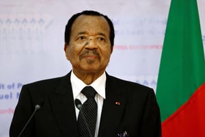 Paul Biya, le président camerounais, à Yaoundé, le 26 juillet 2022. © Ludovic Marin/AFP