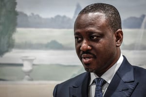 L’ex-Premier ministre ivoirien Guillaume Soro, lors d’une conférence de presse à l’hôtel Bristol, à Paris, le 17 septembre 2020. © STEPHANE DE SAKUTIN / AFP