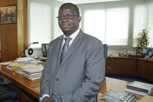 Le directeur général du port autonome d’Abidjan, Hien Yacouba Sié, en mars 2016. © Jacques Torregano pour JA