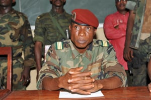 Le capitaine Moussa Dadis Camara, ancien chef de la junte à l’époque du massacre du 28 septembre 2009. © SEYLLOU/DIALLO/AFP