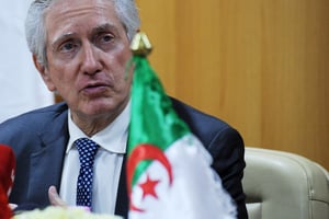 François Gouyette, ambassadeur de France en Algérie, lors d’une conférence de presse à Alger, le 27 octobre 2022. © Amine Chikhi/APP/NurPhoto via AFP