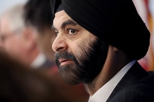 Ajay Banga est le candidat de Joe Biden pour diriger la Banque mondiale, après que son patron actuel, David Malpass, a annoncé sa démission. Ici en décembre 2018 lorsque l’Américain d’origine indienne était PDG de MasterCard,DC. © WIN MCNAMEE / GETTY / AFP)