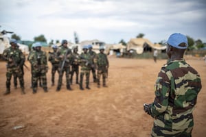 Des Casques bleus déployés dans le village d’Ogossagou, dans le centre du Mali, le 1er septembre 2022. © MINUSMA/Harandane Dicko