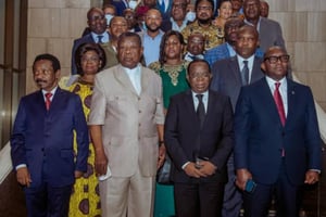 Lors d’une réunion de l’Union sacrée de la Nation (USN), la coalition de Félix Tshisekedi. © DR