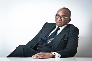 Célestin Tawamba, président du Groupement interpatronal du Cameroun (Gicam). Ici, à Paris, le 28 janvier 2020. © Vincent Fournier/JA