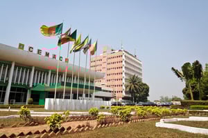 Siège de la Communauté économique et monétaire d’Afrique centrale (Cemac), à Bangui, en République Centrafricaine. © Vincent Fournier/JA.