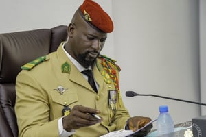 Le colonel Mamadi Doumbouya, le 12 janvier 2023, au Palais Mohammed V. © PRESIDENCE DE LA GUINEE