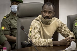 Le chef de la junte malienne et président de la transition, le colonel Assimi Goïta. © AP/SIPA.