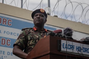 Jeff Nyagah, le commandant de la force régionale, a présenté sa démission. © GUERCHOM NDEBO/AFP
