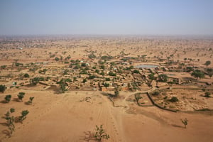 Une vue aérienne de la périphérie de Sévaré au centre du Mali, le 28 février 2020. © MICHELE CATTANI/AFP