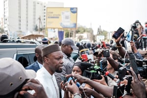 Ousmane Sonko, à Dakar, le 16 mars 2023. © GUY PETERSON/AFP