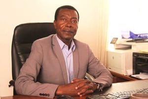 Jean-Pierre Waboé, président de la Cour constitutionnelle centrafricaine, à Bangui, le 5 mai 2023. © Pacôme Pabandji