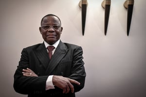 Le président du Mouvement pour la renaissance du Cameroun, Maurice Kamto, le 30 janvier 2020, à Paris. © STEPHANE DE SAKUTIN/AFP