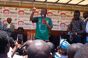 L’opposant camerounais Maurice Kamto à Yaoundé, le 23 septembre 2018. © ETIENNE MAINIMO/EPA/MAXPPP