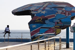 Le monument sur la Place du Souvenir Africain à Dakar, le 22 mai 2023. © BENOIT DOPPAGNE/Belga via AFP