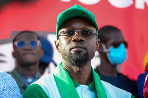 L’opposant sénégalais Ousmane Sonko, le 8 juin 2022, à Dakar. © Erick Ahounou/ACHOURA/AID
