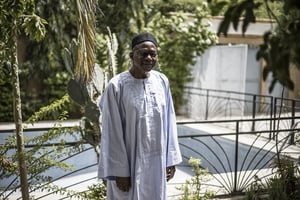 Le Premier ministre tchadien, Saleh Kebzabo, à N’Djamena le 12 avril 2021. © MARCO LONGARI/AFP