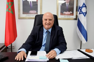 L’ambassadeur d’Israël au Maroc, David Govrin, dans son bureau de Rabat, le 24 octobre 2021. © Mohamed Siali/EFE/MaxPPP