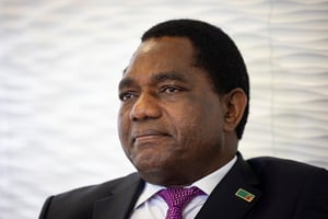 Le président zambien, Hakainde Hichilema, à Paris, en mai 2023. © Geoffroy Van der Hasselt / AFP.