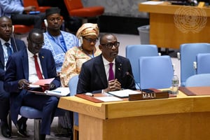 Abdoulaye Diop, le ministre malien des Affaires étrangères, lors d’une session du Conseil de sécurité de l’ONU, à New Yok, vendredi 16 juin. © UN Photo/Loey Felipe