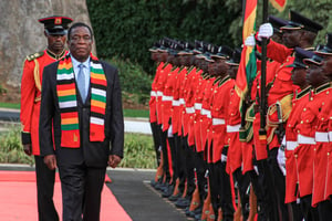 Le président Emmerson Mnangagwa, le 8 octobre 2019. © Tina SMOLE/AFP