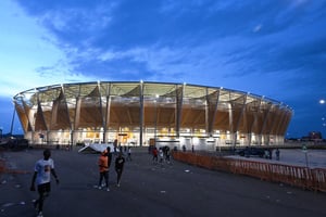 Le stade de la paix de Bouaké, en Côte d’Ivoire, en mars 2023 lors du Championnat d’Afrique des Nations. © Issouf SANOGO/AFP.
