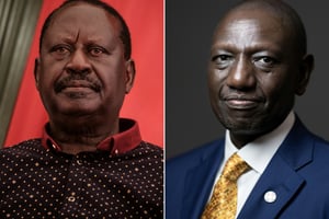 L’opposant Raila Odinga, à gauche, et le président William Ruto. © Photos by Yasuyoshi CHIBA and Joël SAGET / AFP)