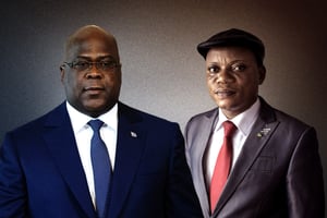 Félix Tshisekedi et Jean-Marc Kabund. © MONTAGE JA : ANDREW CABALLERO-REYNOLDS/AFP ; GWENN DUBOURTHOUMIEU POUR JA
