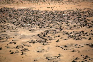Le camp de la Mission multidimensionnelle intégrée des Nations unies pour la stabilisation au Mali (Minusma) de Ber, dans la région de Tombouctou. © Minusma/Marco Dormino/UN Photo
