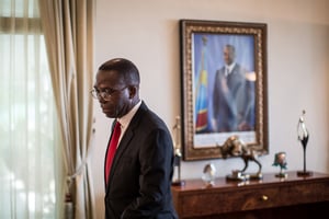 Augustin Matata Ponyo, alors Premier ministre de RDC, à Kinshasa, le 13 avril 2015. © FEDERICO SCOPPA/AFP