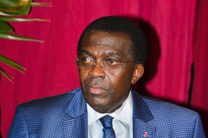 Le recteur de l’Université de Yaoundé I, Maurice Aurélien Sosso, le 26 décembre 2017 à Yaoundé. © Jean-Pierre Kepseu/PANAPRESS/MAXPPP