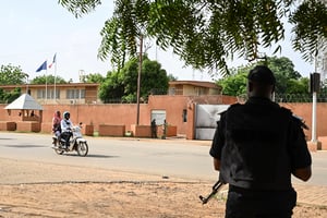 L’ambassade de France, à Niamey, le 28 août 2023. © AFP