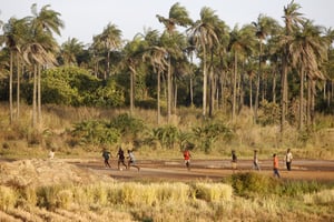 Match de football, à Kafountine, en Basse-Casamance. © Philippe Lissac/Godong/Photononstop via AFP