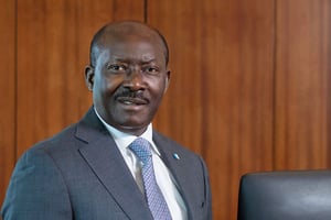 Henri-Claude Oyima, le président de la Fédération des entreprises gabonaises. © BGFI