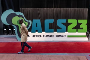 Veille d’ouverture du Sommet africain sur le climat 2023 au Kenyatta International Convention Centre à Nairobi, le 2 septembre 2023. © AFP