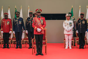 Le général Brice Clotaire Oligui Nguema lors de son investiture en tant que président de la transition du Gabon, à Libreville, le 4 septembre 2023. © AFP