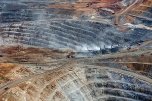 La mine de cuivre Frontier de Sakania, à la frontière avec la Zambie, dans la province du Haut-Katanga. © Gwenn Dubourthoumieu pour JA