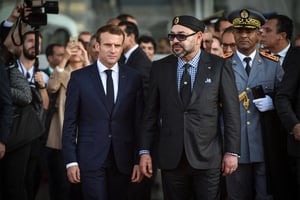 Le roi Mohammed VI et le président Emmanuel Macron, à Rabat, le 15 novembre 2018. © FADEL SENNA / AFP