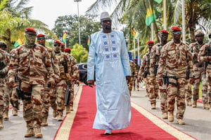 Mamadi Doumbouya et les commandos d’élite, le 31 août 2023. © Présidence de Guinée