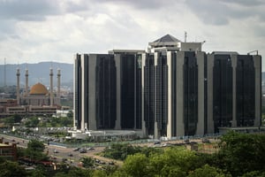 Le Siège de la Banque centrale du Nigeria. © George OSODI/PANOS-REA


 *** Local Caption *** Headquarters of the Central Bank of Nigeria in central Abuja.