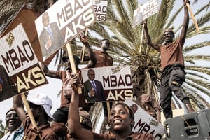 Rassemblement en faveur de la coalition présidentielle Benno Bokk Yakkar, à Dakar, en juillet 2022. © JOHN WESSELS / AFP.