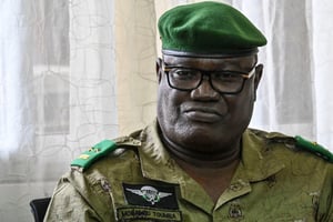 Le général Mohamed Toumba, membre du Conseil national pour la sauvegarde de la patrie (CNSP), à Niamey, le 4 septembre 2023. © AFP